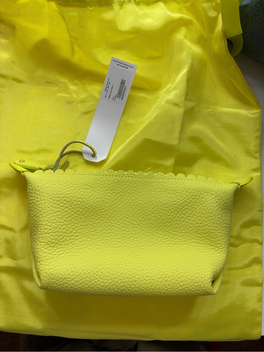 Stoney Clover Lane Lime Leather Pouchette Pouch NWT